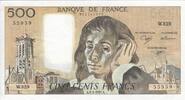500 francs 1991 Frankreich 500 Francs - Pascal - 03-01-1991 - Serial W.329 - Faute II / VZ