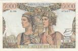 5000 francs 1952 Frankreich 5000 Francs - Sea and Countryside - 02-10-1952 - Serial D.108 II / VZ