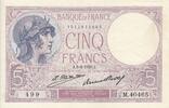 France 5 francs 5 Francs - Violet - 03-04-1929 - Serial M.40465 -