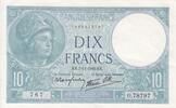 France 10 francs 10 Francs - Minerva - 07-11-1940 - Serial O.78797 -