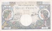 France 1000 francs 1000 Francs Commerce and Industry - 19-12-1940 - Serial H.962 -