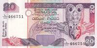 Sri Lanka  20 Rupees Native bird mask - Fishermen - 1995 - Serial L111 UNC