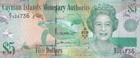 Cayman Islands 5 dollars 5 Dollars Elizabeth II and Turtles - Parrots - 2018 - Serial D.3 -