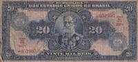 Brazil  20 Cruzeiros - Manuel Deodoro da Fonseca - 1931 - Series 257A VG+