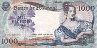 Portugal 1000 escudos Billet Portugal 1000 escudos Marie II du Portugal 1967 -