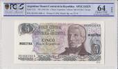 Argentina 5 pesos argentinos 5 Pesos 1983 - Specimen - PCGS 64 OPQ - P.312s UNC