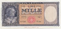 Italy 1000 lires 1000 Lires Italia - 1948 - XF - Serial V 168 - P.88a -