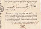 France 50 francs 50 Francs Loterie de la Convention- 29 Germinal An 3 (1795) - XF to AU -