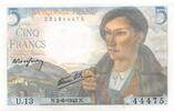 France 5 francs 5 Francs Shepherd - 02-06-1943 Serial U.13 - AU -