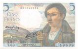 France 5 francs 5 Francs - Shepherd - 22-07-1943 - Serial T.33 -