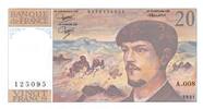 France 20 francs 20 Francs Debussy - 1981 Serial A.008 - XF -