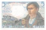 France 5 francs 5 Francs Shepherd - 23-12-1943 Serial P.120 - UNC -