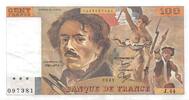 France  100 Francs Delacroix - 1981 Serial J.44 - XF