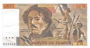 France  100 Francs Delacroix - 1981 Serial U.53 - XF