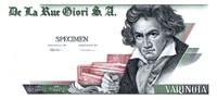 Switzerland 1 douzain 1 Varinota, Test Note - De la Rue Giori - Beethoven - Uniface White -