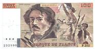 France  100 Francs Delacroix - 1991 Serial P.202 - VF