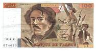 France  100 Francs Delacroix - 1978 Serial G.8 - Large watermark - VF
