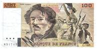 France  100 Francs Delacroix - 1990 Serial C.180 - VF