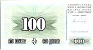 Bosnia-Herzegovina 100 dinara 100 Dinara Mostar bridge - 1994 - Reduced size -