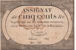 France 500 livres 500 Livres 20 Pluviose An II (8.2.1794) - Sign. Crosnier -