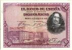 Spain 50 pesetas 50 Pesetas - D. Vélasquez - 1928 - Serial D - VF - P.75 -