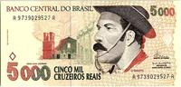 Brazil  5000 Cruzeiros Reais, Gaucho - 1993 UNC