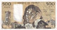 France 1977 500 Francs Pascal - 03-02-1977 - Serial Q.72 - VF