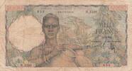French West Africa 1948 1000 Francs Woman, jugs - 21-11-1953 - F to VF - P.42 FF+