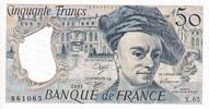 France 50 francs 50 Francs - Quentin de la Tour - 1991 - Serial X.65 - UNC - P.152e -