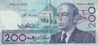 Morocco 200 dirham 200 Dirham - Hassan II - 1987 - VF - P.66a -