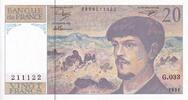France 1990 20 Francs - Debussy - Serial G.033 - 1990 - UNC - P.151