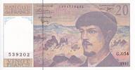 France 1997 20 Francs - Debussy - Serial G.054 - 1997 - UNC - P.151