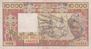 West AFrican States 1977 10000 Francs - Spinning - ND (1977-1992) - Serial varieties - Letter A (Ivory Coast) - P.109A FF