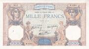France 1000 francs 1000 Francs - Ceres and Mercury - 02-02-1939 - Serial W.6263 - P.90 -
