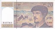 France  20 Francs - Debussy - 1991 - Serial G.032 - P.151 UNC