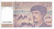 France  20 Francs - Debussy - 1991 - Serial R.033 - P.151 UNC