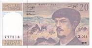 France  20 Francs - Debussy - 1991 - Serial X.033 - P.151 UNC