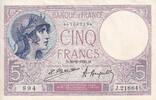 France 1925 5 Francs - Purple - 26-02-1925 - Serial J.21884 - P.79 XF
