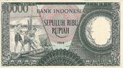 Indonesia 10000 rupiah 10000 Rupiah - Workers - River - 1964 - Serial XWV - P.100a -