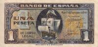 Spain 1 peseta 1 Peseta - Santa Maria - Serial C - 1940 - P.122 -