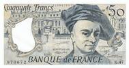 France 50 francs 50 Francs Quentin de la Tour - 1987 Serial K.47 - aUNC -