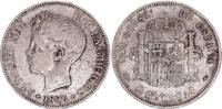 Spain 5 pesetas 5 Pesetas, Alfonso XIII - Arms - 1896 (96)PG-V -