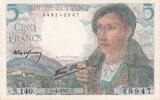 France 5 francs 5 Francs Berger - 05-04-1945 - Serial S.140 - P.98 -