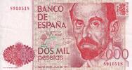 Spain 2000 pesetas 2000 Pesetas - Juan Ramon Jimenez - 1980 - Without serial - P.159 -