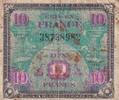 France  10 Francs - Flag - Without serial - 1944 - VF.18.01 FF