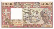 West AFrican States 1986 10000 Francs - Spinning - ND (1986-1987) - Serial O.032 - Lettrer D (Mali) - P.408De AU+