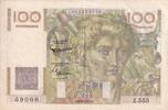 France 1953 100 Francs - Jeune Paysan - Reversed watermark - 06-08-1953 - Serial Z.553 - P.128 VF+