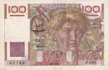 France 100 francs 100 Francs - Jeune Paysan - Reversed watermark - 01-04-1954 - Serial P.593 - P.128 -