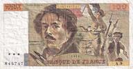 France  100 Francs - Delacroix - 1978 - Serial A.9 - P.154 VF