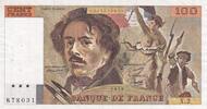 France  100 Francs - Delacroix - 1978 - Serial X.2 - Crossed out letters CENT FRANCS - P.154 VF